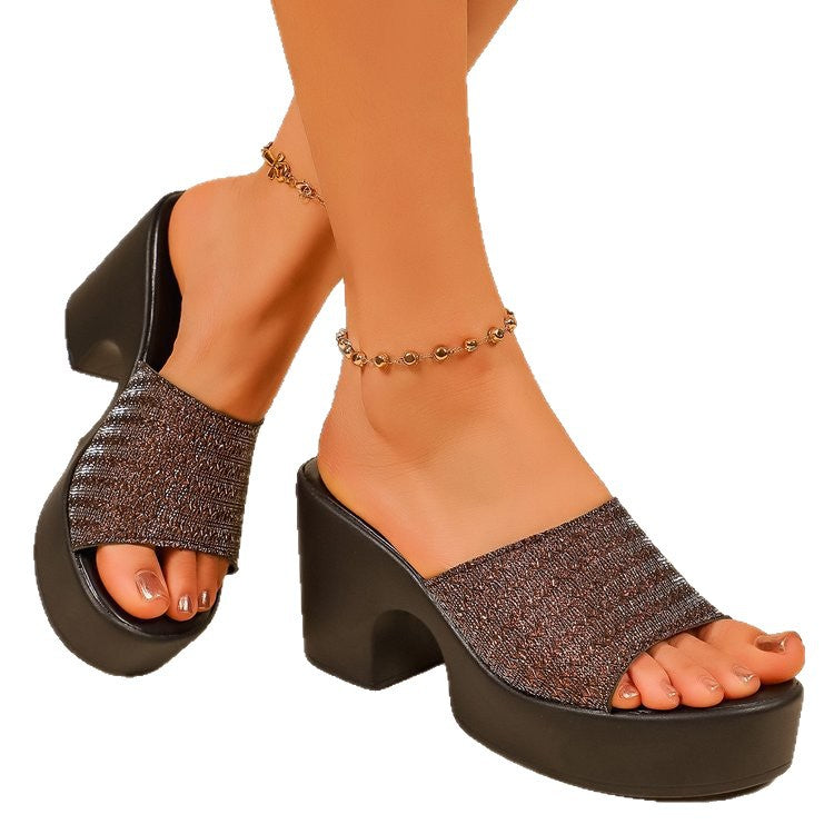 Elegant Designer-Look Summer Chunky-Heel All-Match Slide Sandals